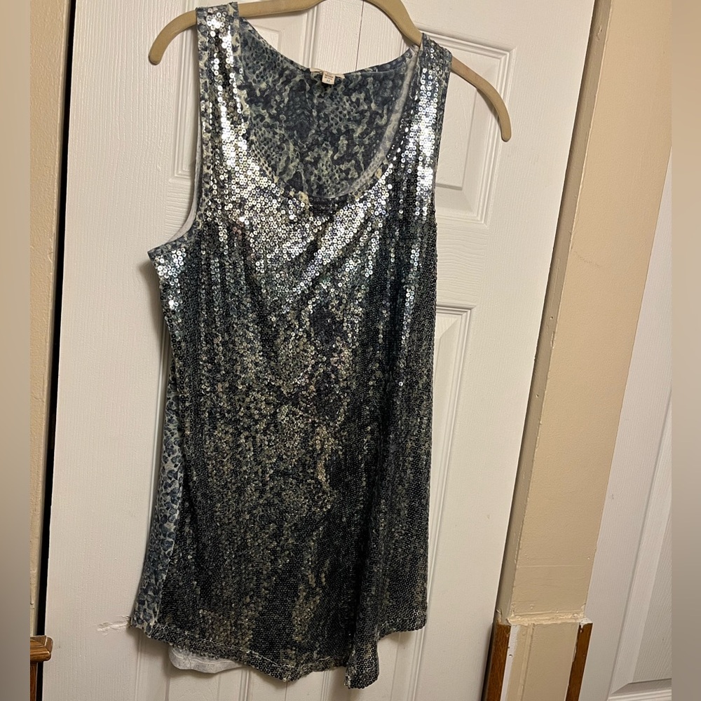 Silver/blue sequin tunic or minidress